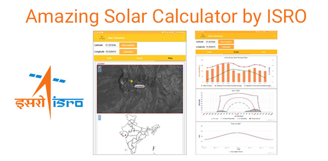 Amazing Solar Calculator Android App developed by ISRO
