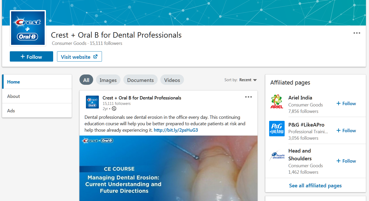 linkedin marketing tips you should know about: Crest & OralB